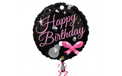 Folieballon Happy Birthday Bubbles  (zonder helium)
